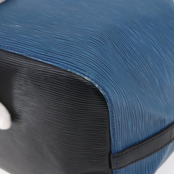 LOUIS VUITTON Epi Petit Noe Shoulder Bag Bicolor Black Blue M44152 Auth ka181