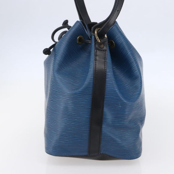 LOUIS VUITTON Epi Petit Noe Shoulder Bag Bicolor Black Blue M44152 Auth ka181