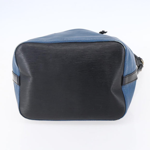 LOUIS VUITTON Epi Petit Noe Shoulder Bag Bicolor Black Blue M44152 Auth ka181
