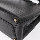 Salvatore Ferragamo Vala Shoulder Bag Leather Black Gold Auth ka1810-13