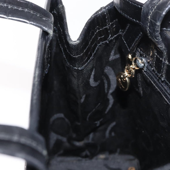 Salvatore Ferragamo Vala Shoulder Bag Leather Black Gold Auth ka1810