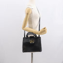 Salvatore Ferragamo Vala Shoulder Bag Leather Black Gold Auth ka1810-21