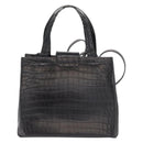 Salvatore Ferragamo Vala Shoulder Bag Leather Black Gold Auth ka1810-3