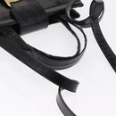 Salvatore Ferragamo Vala Shoulder Bag Leather Black Gold Auth ka1810-7