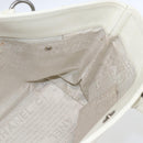 CHANEL Choco Bar Tote Bag Leather White Silver CC Auth ka1815-19
