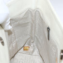 CHANEL Choco Bar Tote Bag Leather White Silver CC Auth ka1815-20