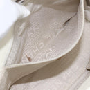 CHANEL Choco Bar Tote Bag Leather White Silver CC Auth ka1815-21