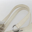 CHANEL Choco Bar Tote Bag Leather White Silver CC Auth ka1815-8
