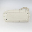 CHANEL Choco Bar Tote Bag Leather White Silver CC Auth ka1815-5