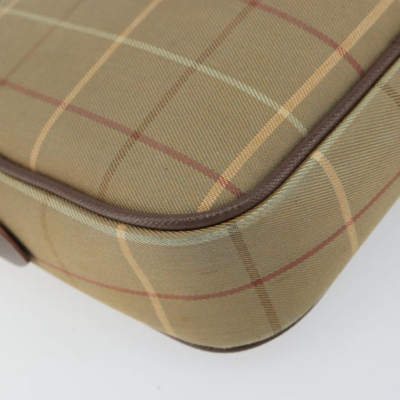 Burberrys Nova Check Shoulder Bag Canvas Beige Gold Auth ka1816