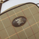 Burberrys Nova Check Shoulder Bag Canvas Beige Gold Auth ka1816-10