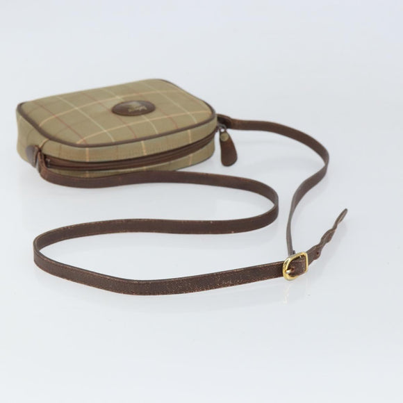 Burberrys Nova Check Shoulder Bag Canvas Beige Gold Auth ka1816