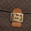 CELINE Macadam Canvas Shoulder Bag PVC Leather Brown Gold Auth ka1818-15