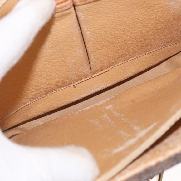 CELINE Macadam Canvas Shoulder Bag PVC Leather Brown Gold Auth ka1818