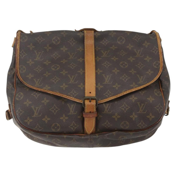 LOUIS VUITTON Monogram Saumur 35 Shoulder Bag M42254 LV Auth ka1823