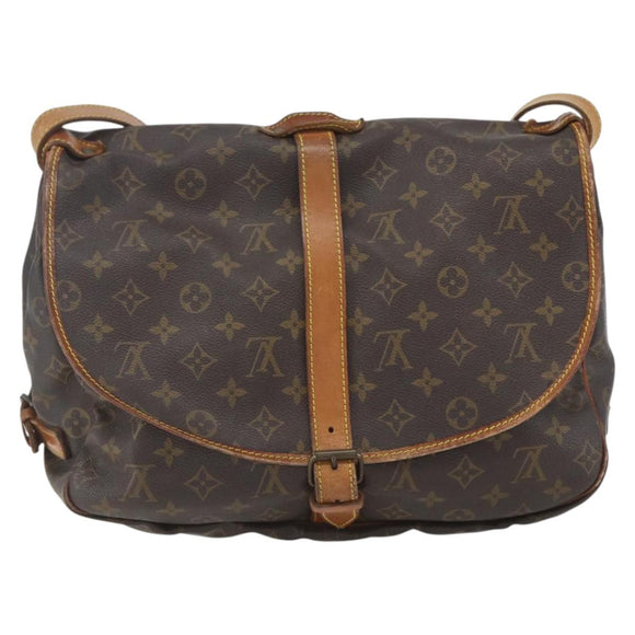 LOUIS VUITTON Monogram Saumur 35 Shoulder Bag M42254 LV Auth ka1823