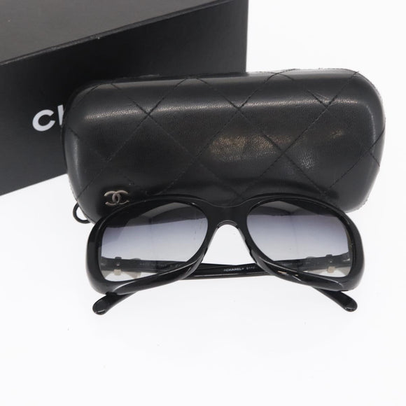 CHANEL Sunglasses plastic Black CC Auth ka1827