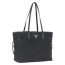 PRADA Tote Bag Nylon Black Silver Auth ka1832-1