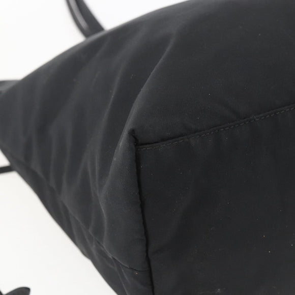 PRADA Tote Bag Nylon Black Silver Auth ka1832