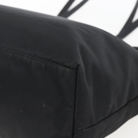 PRADA Tote Bag Nylon Black Silver Auth ka1832