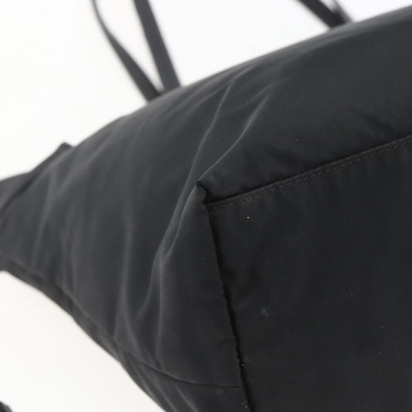 PRADA Tote Bag Nylon Black Silver Auth ka1832