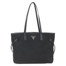 PRADA Tote Bag Nylon Black Silver Auth ka1832-13