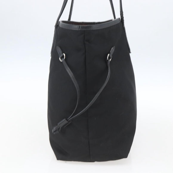 PRADA Tote Bag Nylon Black Silver Auth ka1832