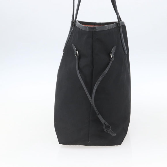 PRADA Tote Bag Nylon Black Silver Auth ka1832