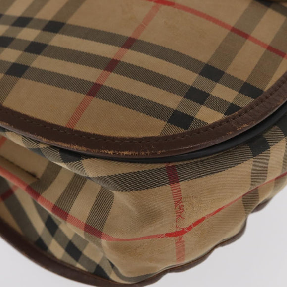 Burberrys Nova Check Shoulder Bag Canvas Beige Gold Auth ka1833