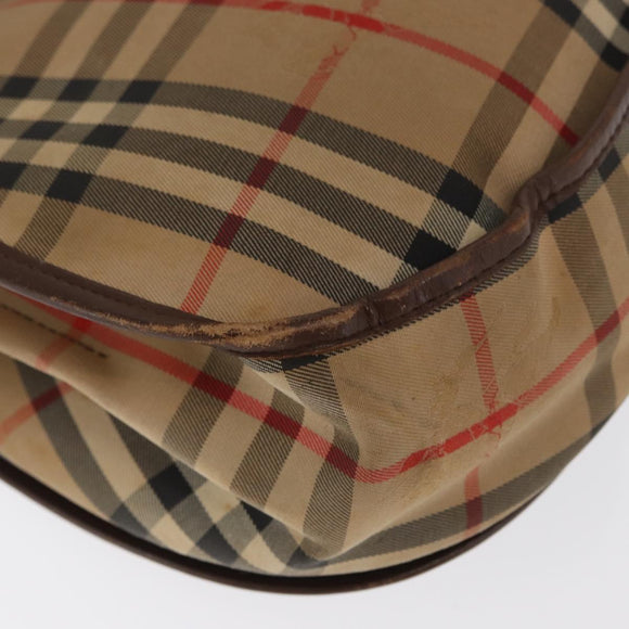 Burberrys Nova Check Shoulder Bag Canvas Beige Gold Auth ka1833