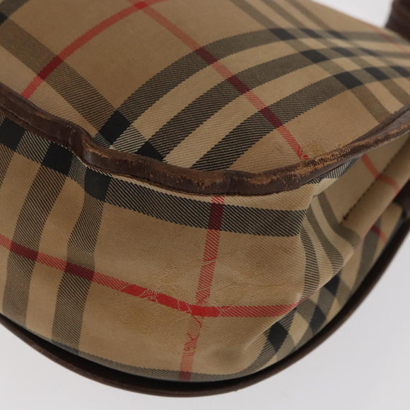 Burberrys Nova Check Shoulder Bag Canvas Beige Gold Auth ka1833