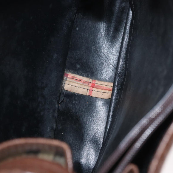 Burberrys Nova Check Shoulder Bag Canvas Beige Gold Auth ka1833