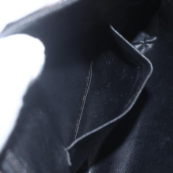 FENDI Shoulder Bag Leather Black Gold Auth ka1834