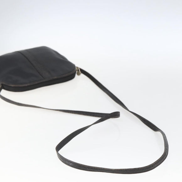 FENDI Shoulder Bag Leather Black Gold Auth ka1834