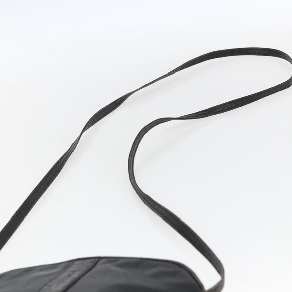 FENDI Shoulder Bag Leather Black Gold Auth ka1834