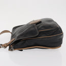 LOEWE Anagram Shoulder Bag Leather Black Auth ka1835-4