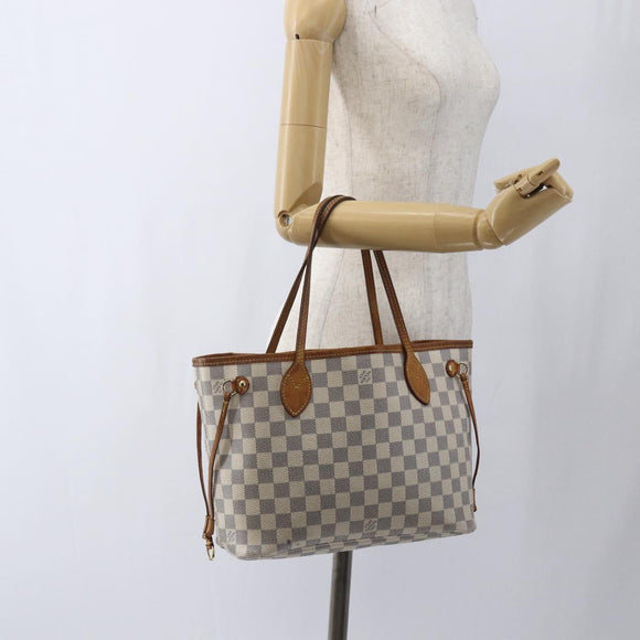 LOUIS VUITTON Damier Azur Neverfull PM Tote Bag N41362 LV Auth ka1836