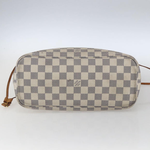 LOUIS VUITTON Damier Azur Neverfull PM Tote Bag N41362 LV Auth ka1836