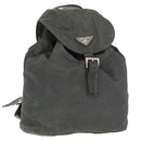 PRADA Backpack Nylon Khaki Silver Auth ka1839-1