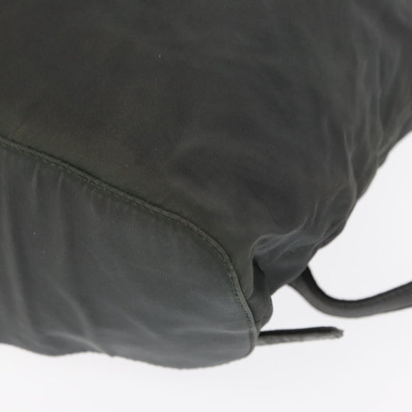 PRADA Backpack Nylon Khaki Silver Auth ka1839
