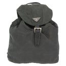 PRADA Backpack Nylon Khaki Silver Auth ka1839-2