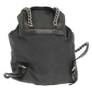 PRADA Backpack Nylon Khaki Silver Auth ka1839-3