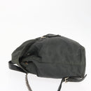 PRADA Backpack Nylon Khaki Silver Auth ka1839-5