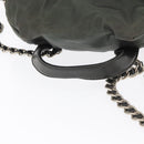 PRADA Backpack Nylon Khaki Silver Auth ka1839-7