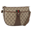 GUCCI GG Supreme Web Sherry Line Bag PVC Beige Gold 001 123 6177 4023 Auth ka184-1