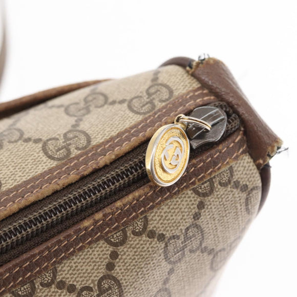 GUCCI GG Supreme Web Sherry Line Bag PVC Beige Gold 001 123 6177 4023 Auth ka184