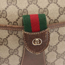 GUCCI GG Supreme Web Sherry Line Bag PVC Beige Gold 001 123 6177 4023 Auth ka184-20