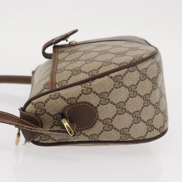 GUCCI GG Supreme Web Sherry Line Bag PVC Beige Gold 001 123 6177 4023 Auth ka184