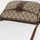 GUCCI GG Supreme Web Sherry Line Bag PVC Beige Gold 001 123 6177 4023 Auth ka184-6