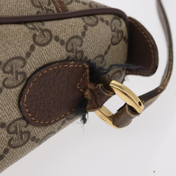 GUCCI GG Supreme Web Sherry Line Bag PVC Beige Gold 001 123 6177 4023 Auth ka184